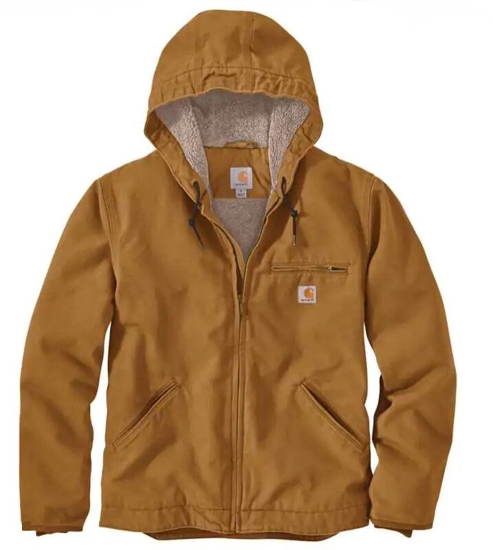 Carhartt Men's Relaxed Fit Washed Duck Sherpa-Lined Jacket