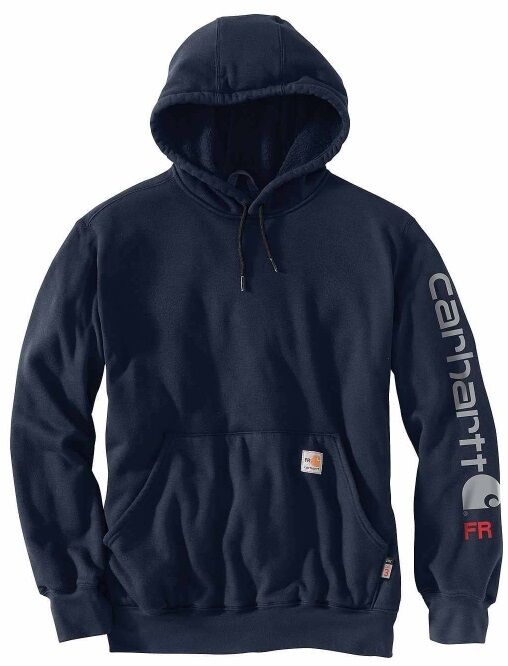 Men's Force® Midweight Hooded Graphic Sweatshirt in Navy