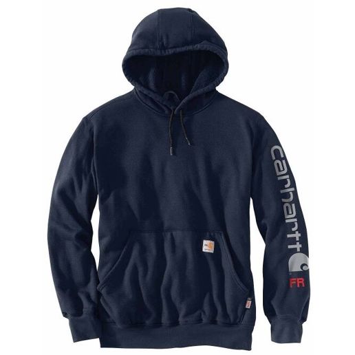 Carhartt Men's Flame-Resistant Carhartt Force Loose Fit Midweight Hooded Logo Graphic Hoodie