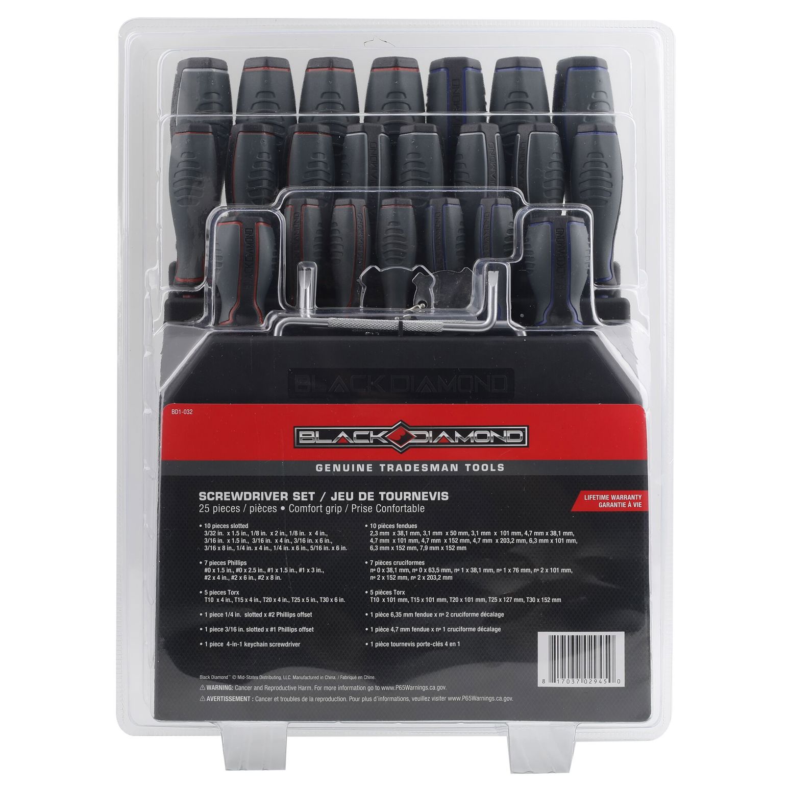 Black Diamond Comfort Grip Screwdriver Set, 25-Pc - Screwdrivers Black Diamond Comfort Grip Screwdriver Set, 25-Pc - Screwdrivers