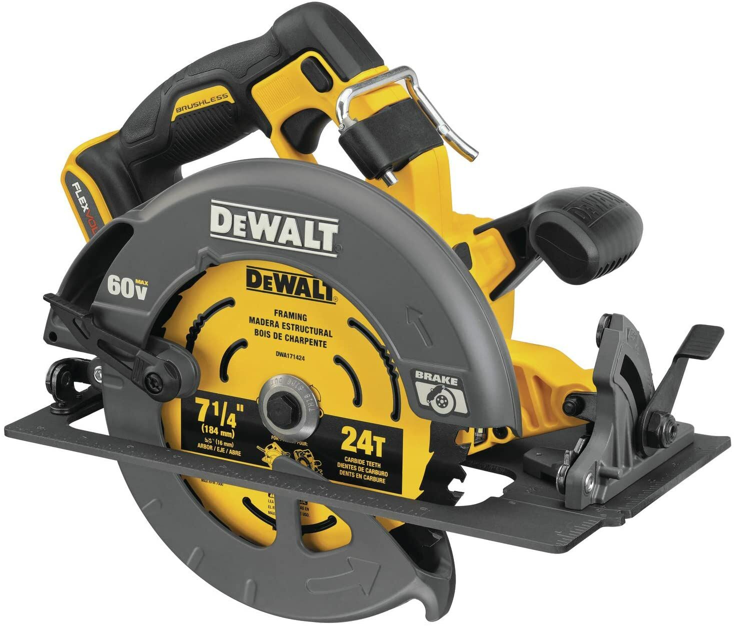 DEWALT FlexVolt 60-V Max Brushless Circular Saw With Brake, 7 1/4-In (Tool Only)