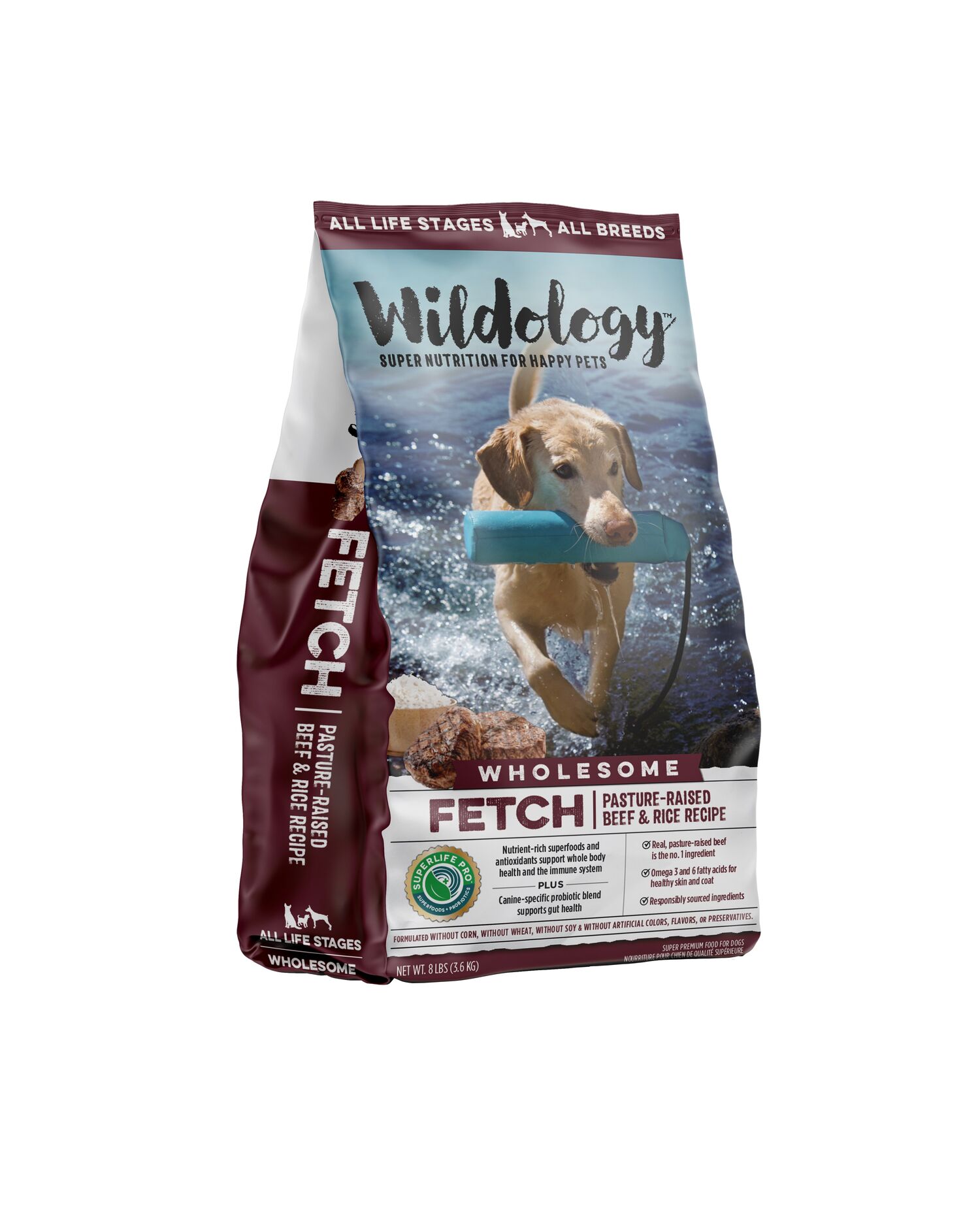 Wildology FETCH Pasture-Raised Beef & Rice Formula Dog Food, 8-Lb