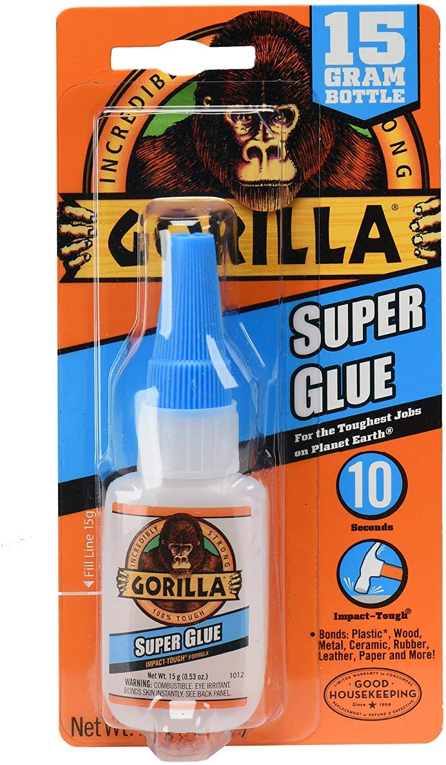 Gorilla Super Glue, 15-Gm Tube