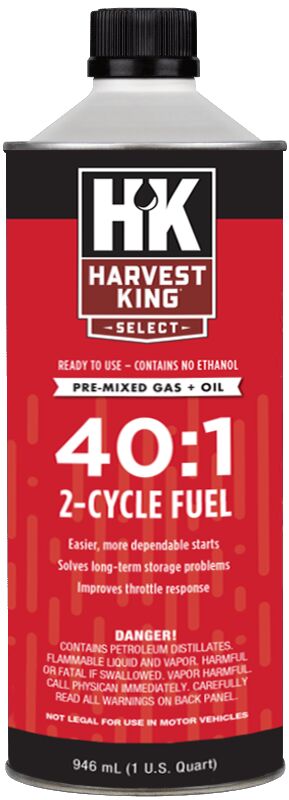 Harvest King Select 40:1 Pre-Mixed 2-Cycle Fuel, 1-Qt