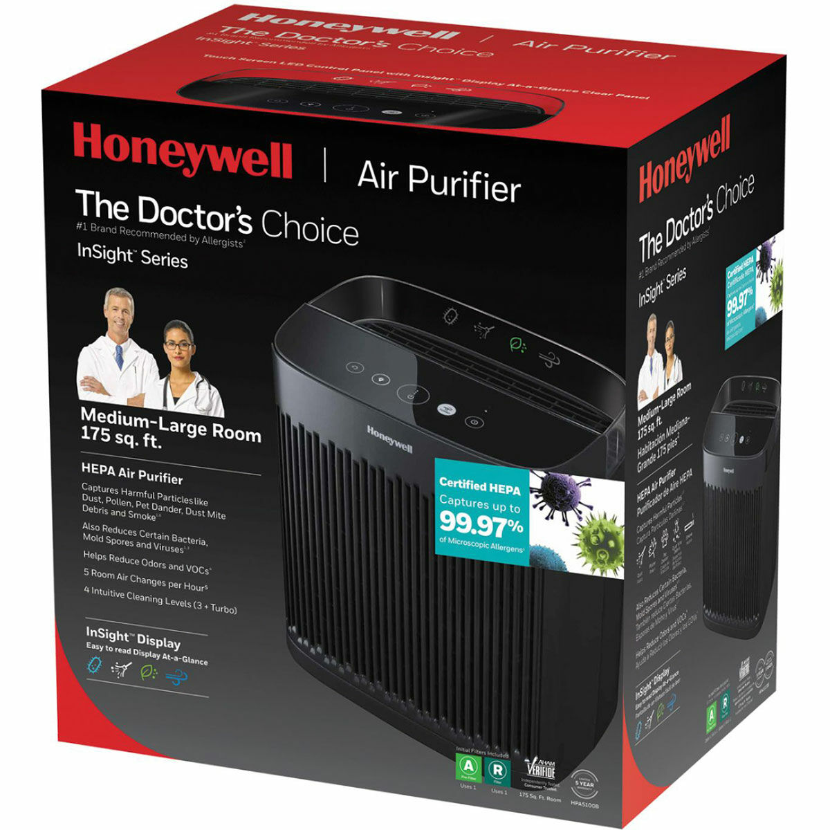 InSight HEPA Air Purifier with Allergen Remover for Medium Rooms