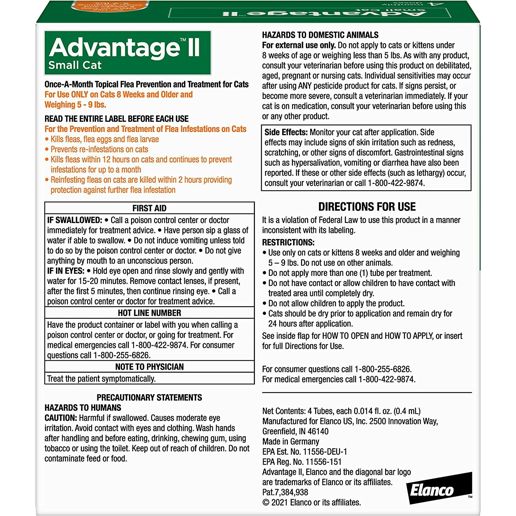 Advantage II for Cats 5-Lb to 9-Lb, 4-Pk