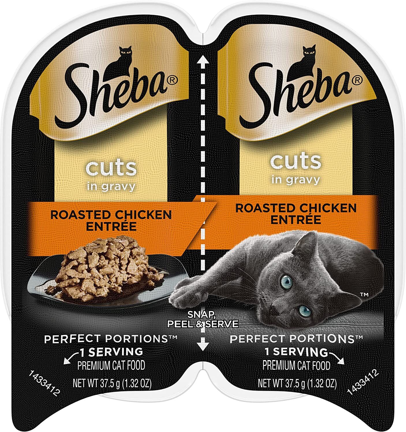 Sheba Roasted Chicken Entrée Cuts in Gravy Wet Cat Food, 2.6-Oz