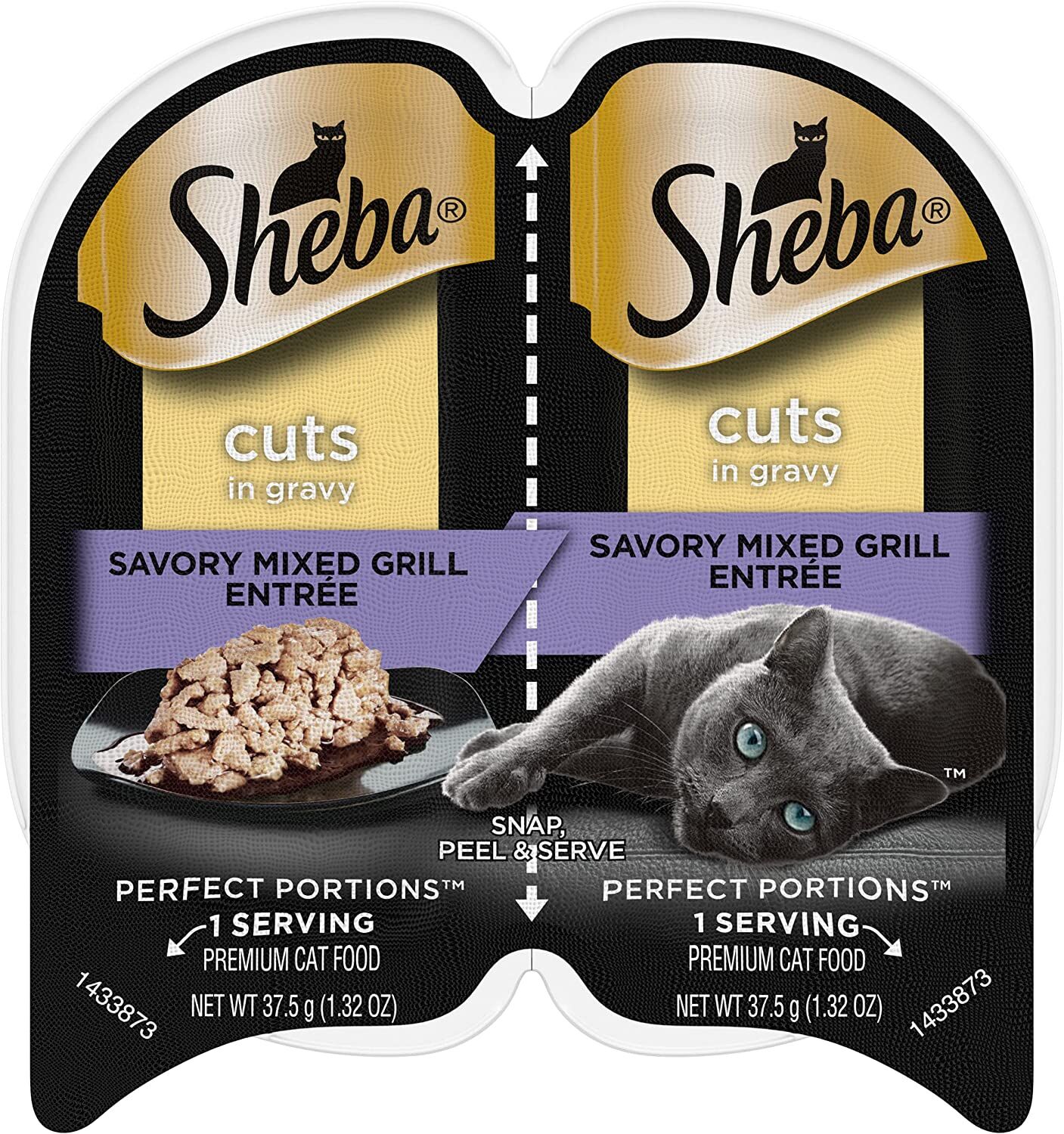 Sheba Savory Mixed Grill Entrée Cuts in Gravy Wet Cat Food, 2.6-Oz