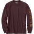 Carhartt Men's Loose Fit Heavyweight Long-Sleeve Logo Sleeve Graphic T-Shirt in Port
