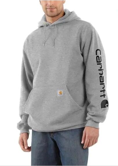 Carhartt Men's Loose Fit Midweight Logo Sleeve Graphic Hoodie
