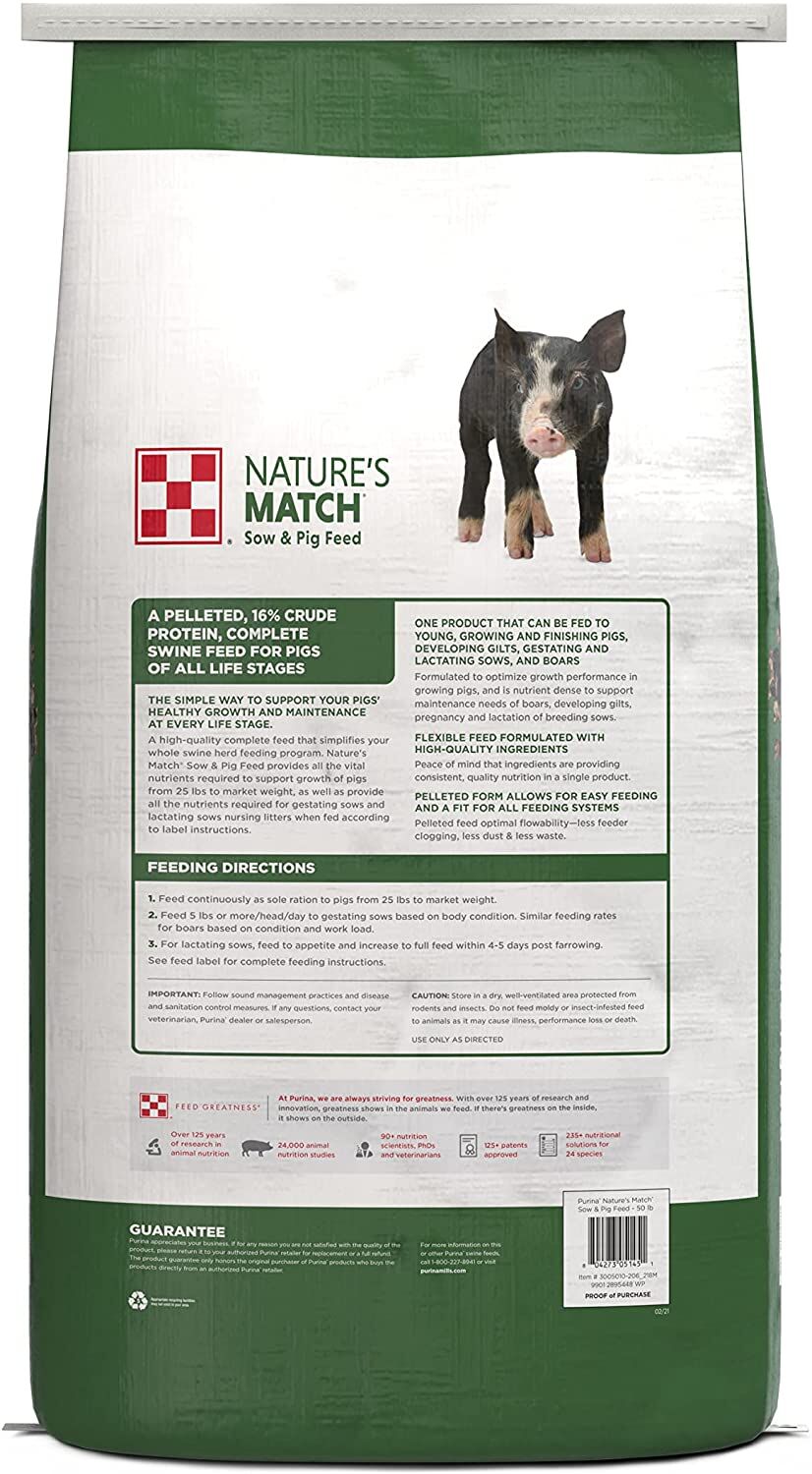 Purina Nature's Match Sow & Pig Complete, 50-Lb