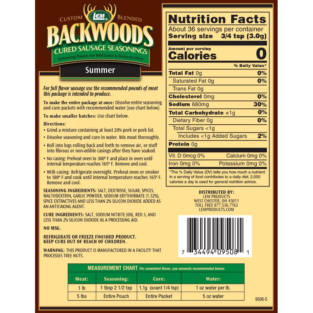 Backwoods Summer Sausage Seasoning, 3.8-Oz