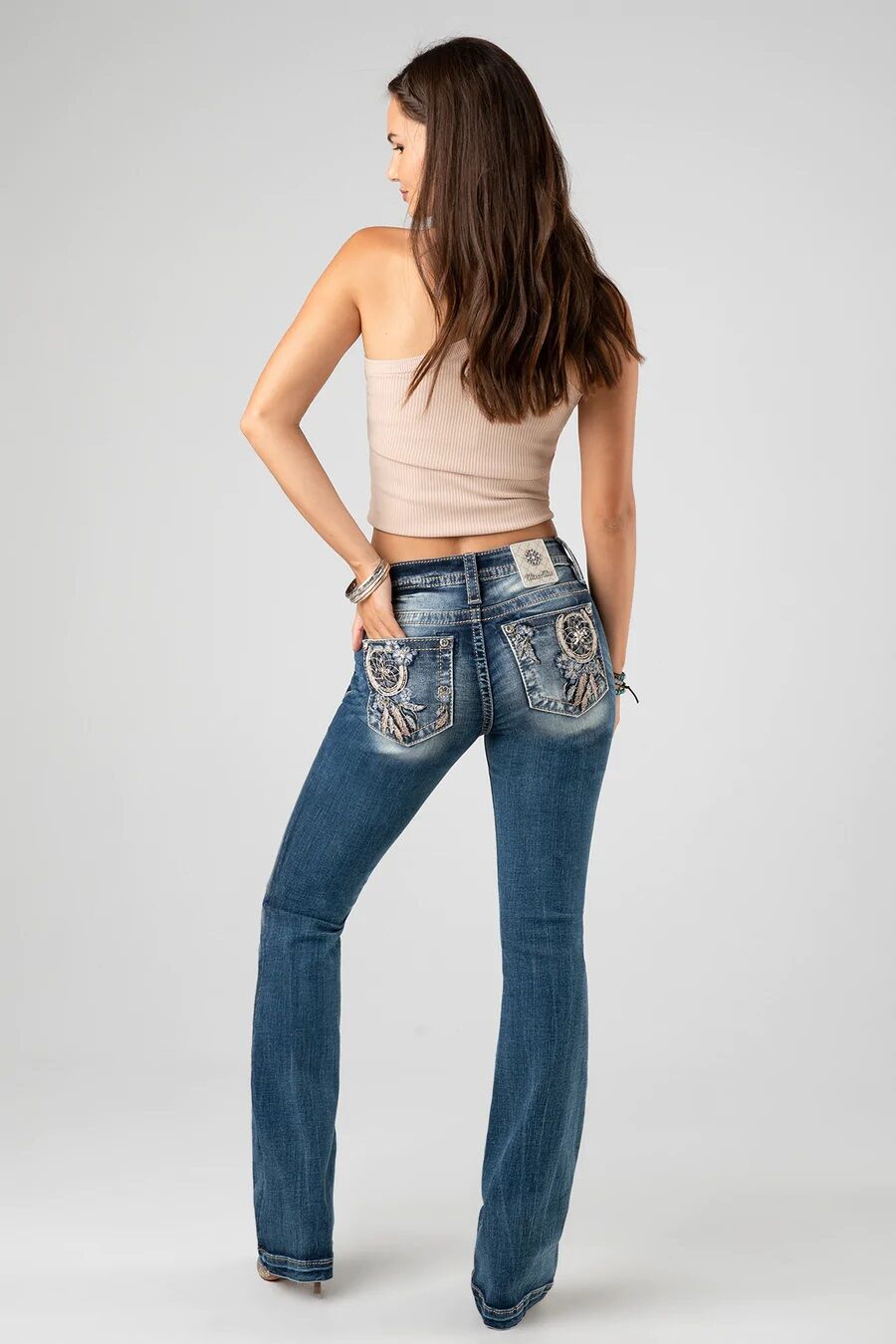 Miss Me Women's Floral Dreamcatcher Bootcut Jeans