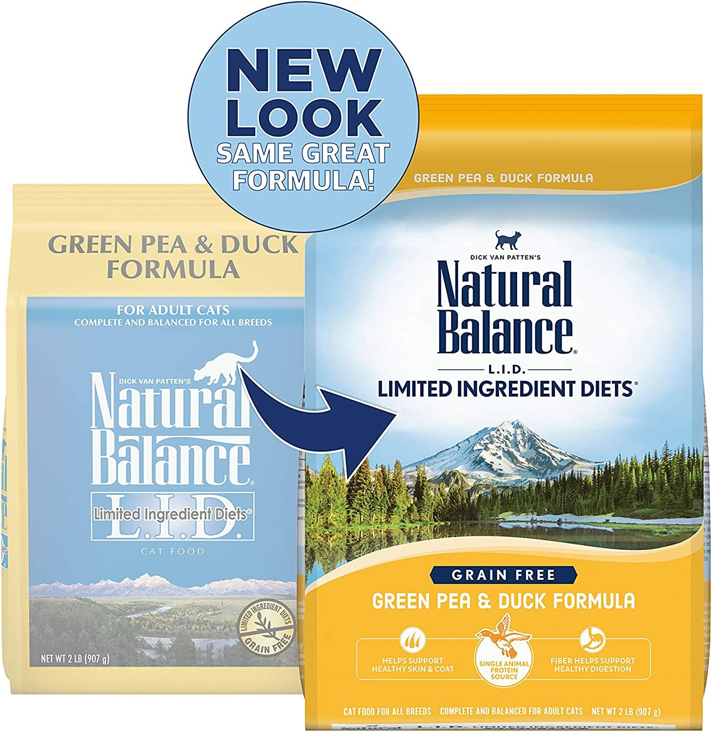 L.I.D. Grain Free Green Pea & Duck Dry Cat Food, 5-lb