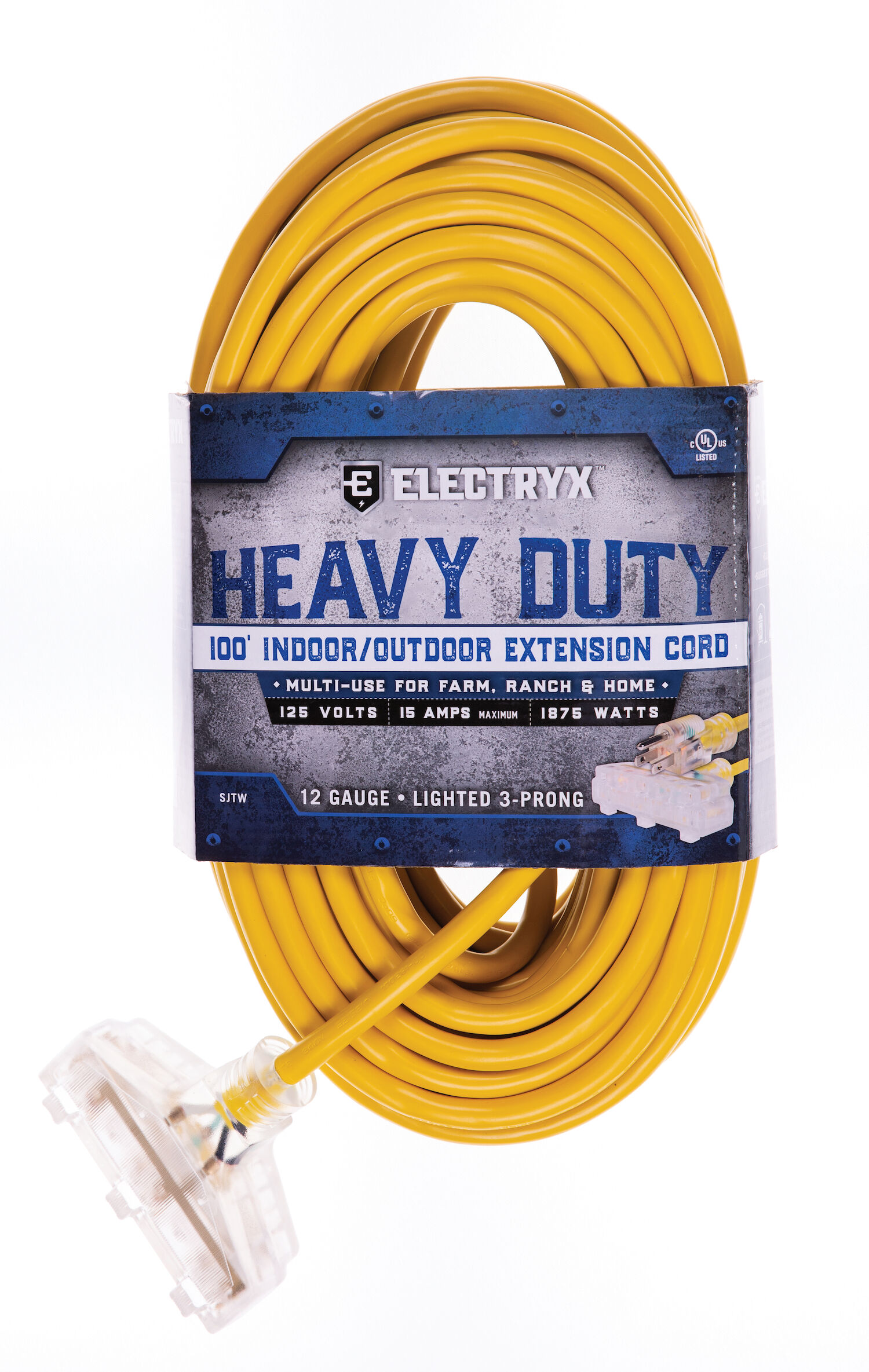100-Ft 12-Ga Heavy Duty Triple Tap Extension Cord