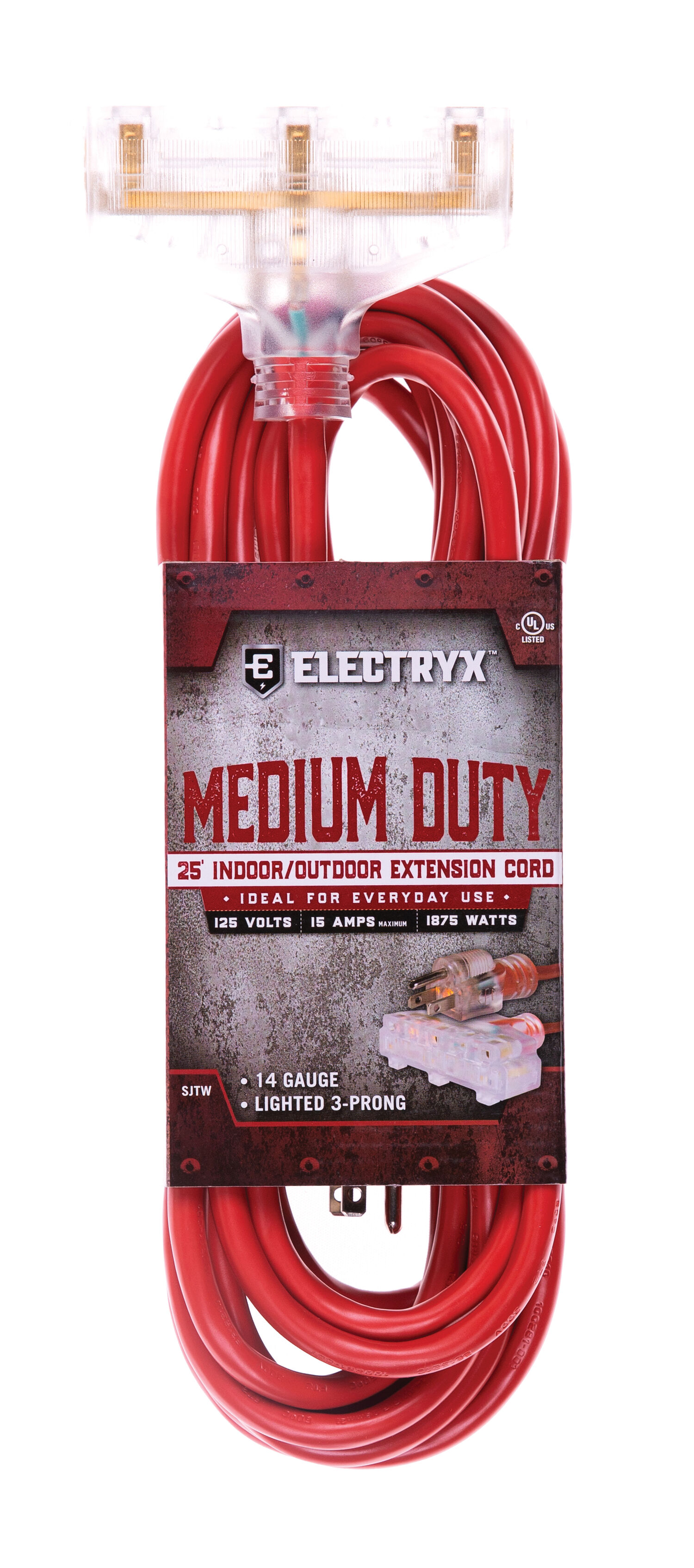 25-Ft 14-Ga Medium Duty Triple Tap Extension Cord