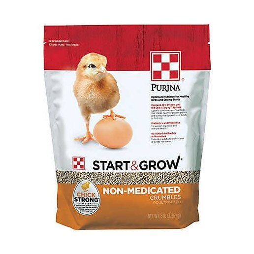 Purina Start & Grow Non-Medicated Feed Crumbles, 5-lb Bag