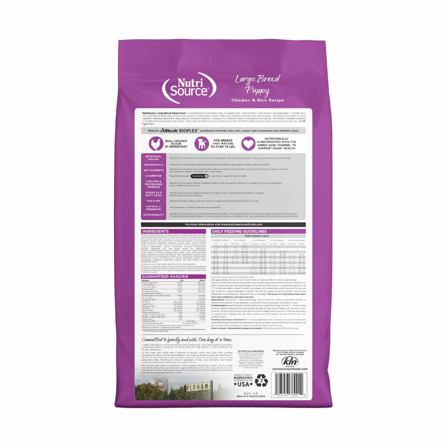 NutriSource Large Breed Puppy Chicken & Rice Dry Dog Food, 15-Lb Bag 