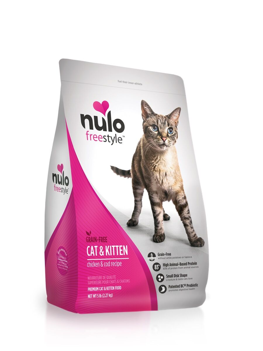Nulo FreeStyle Cat & Kitten Grain-Free Chicken & Cod Dry Food, 5-Lb Bag