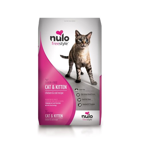 Nulo FreeStyle Cat & Kitten Grain-Free Chicken & Cod Dry Food, 12-Lb Bag