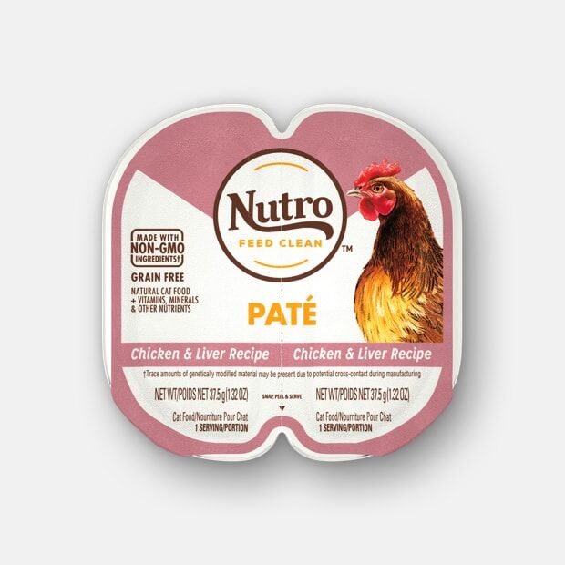 Nutro Grain Free Pate Chicken & Liver Flavor Wet Cat Food, 2.6-Oz