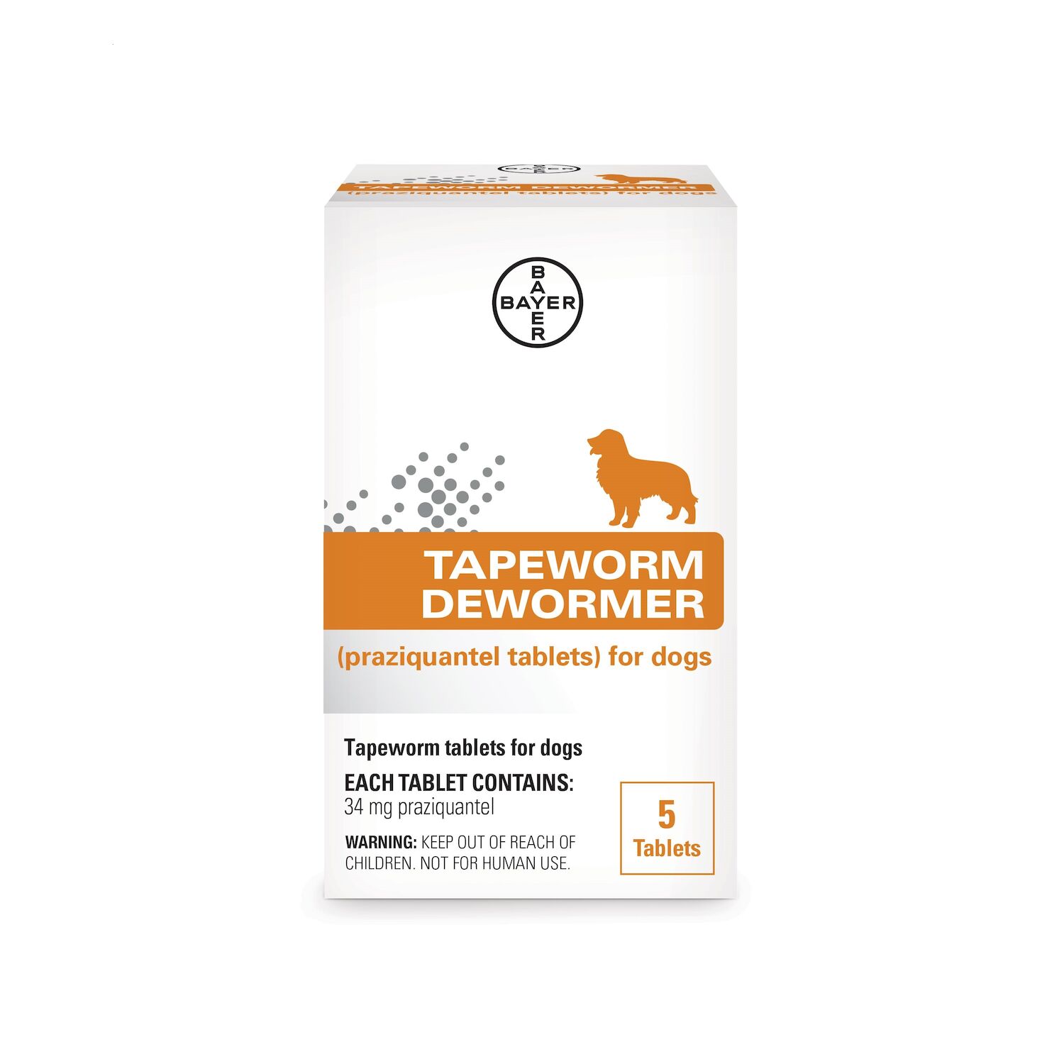 Tapeworm Dewormer Praziquantel Tablets for Dogs, 5Ct
