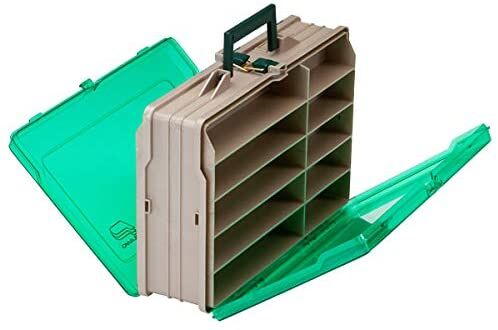 Double Sided 19 Compartment Tackle Box in Green