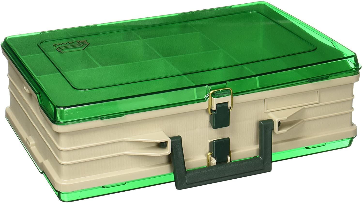 Double Sided 19 Compartment Tackle Box in Green
