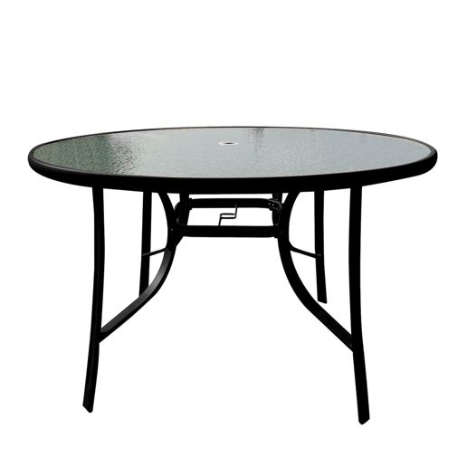 Round Glass Outdoor Dining Table: Stylish & Durable Patio Essential 1 Round Glass Outdoor Dining Table: Stylish & Durable Patio Essential