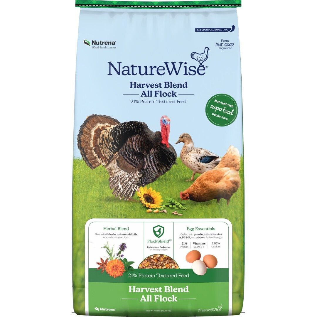 Nutrena NatureWise Harvest Blend All Flock 21% Protein Textured Feed, 40 lb.