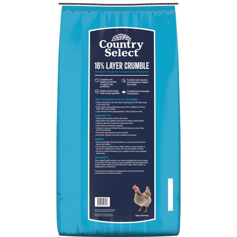 Country Select 16% Layer Crumble, 40-Lb