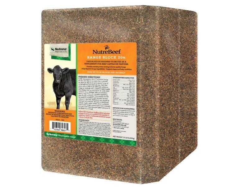 Nutrena NutreBeef 20% Range Block - 33 lb