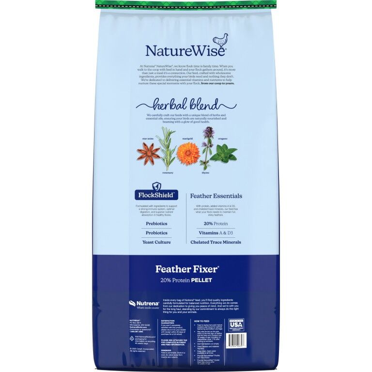 Nutrena NatureWise Feather Fixer 20% Protein Pellet, 40-Lb
