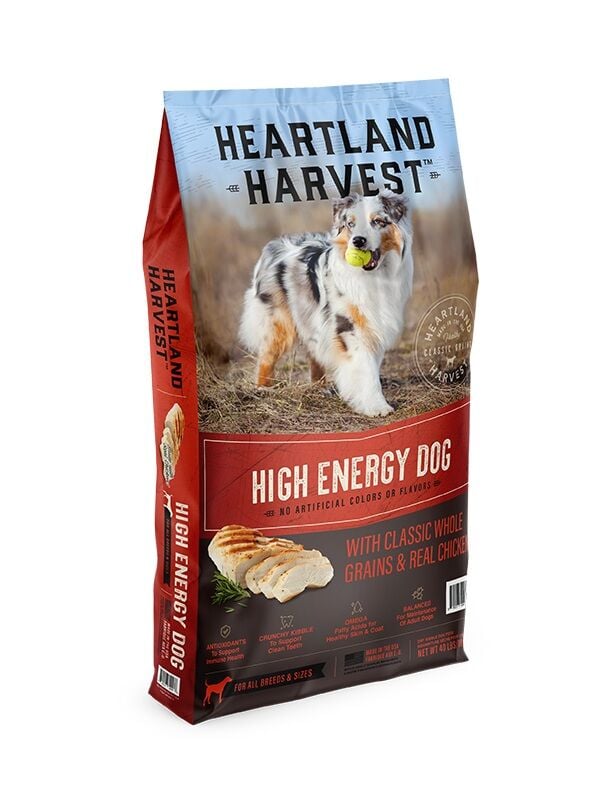 Heartland Harvest High Energy Dog with Classic Whole Grains & Real Chicken, 40-Lb