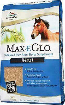 Manna Pro Max E Glo Stabilized Rice Bran Horse Supplement- 40 lb
