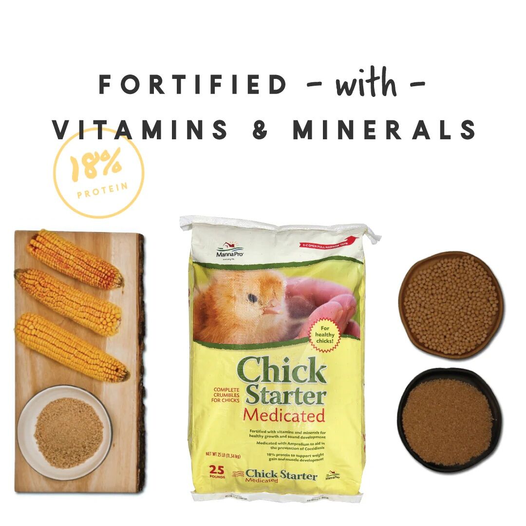 Manna Pro Medicated Chick Starter Crumbles, 5-Lb