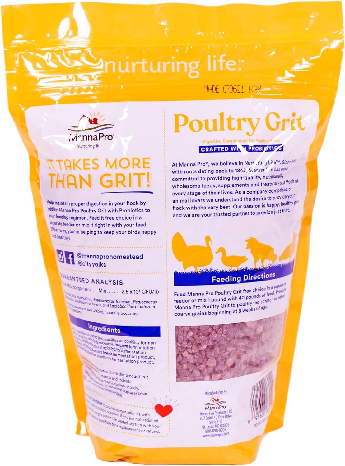 Manna Pro Poultry Grit With Probiotics, 5-Lb