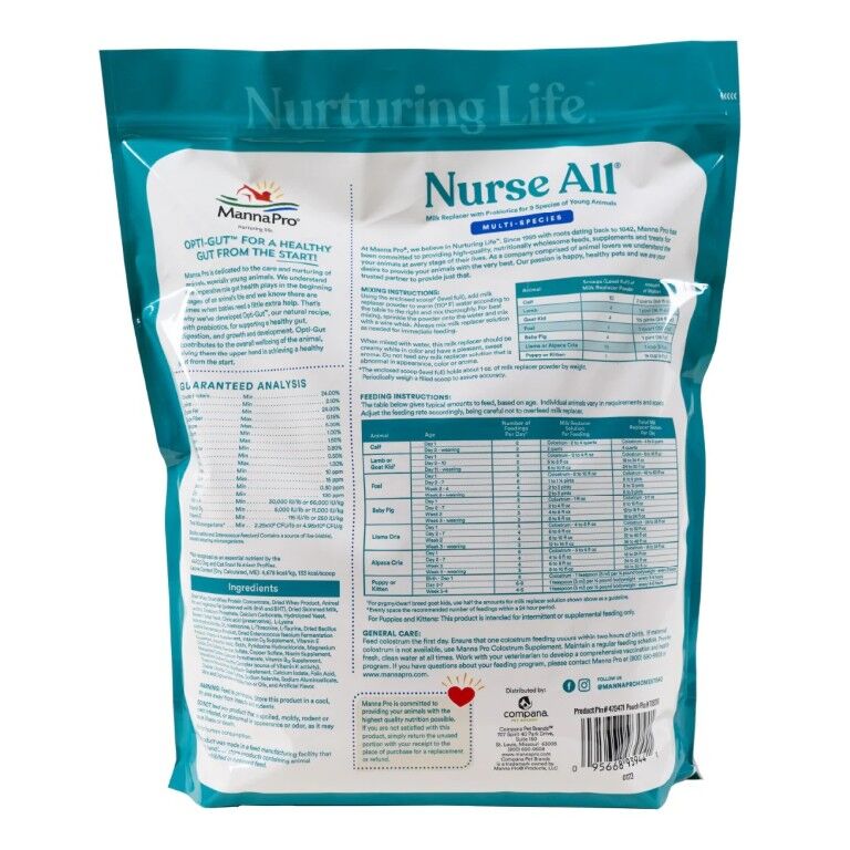 Manna Pro Nurse All Multi-Species Milk Replacer, 8-Lb