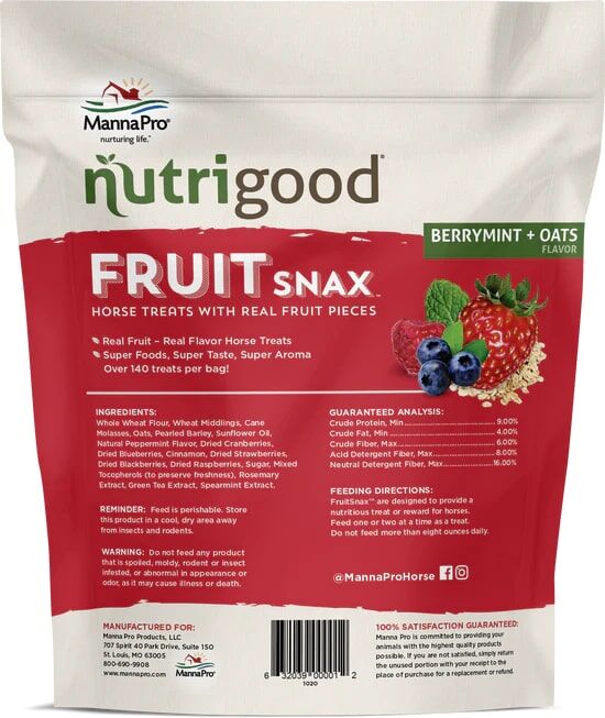 Manna Pro Nutrigood FruitSnax BerryMint & Oats, 2-Lb