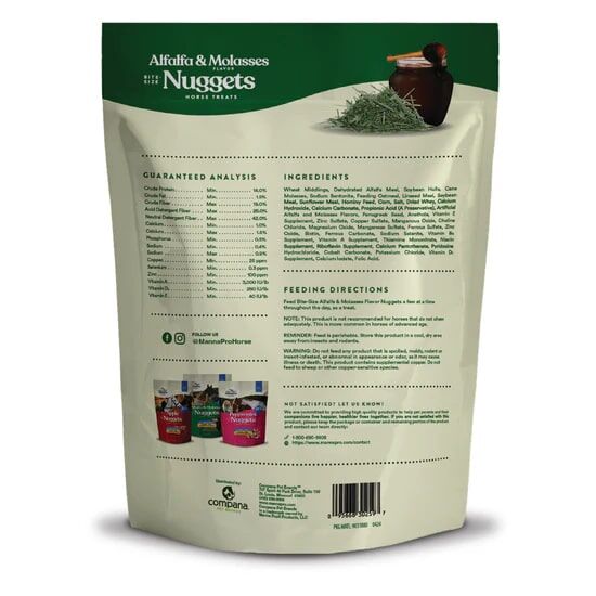 Mana Pro Bite-Size Alfalfa & Molasses Horse Treat Nuggets, 1-Lb