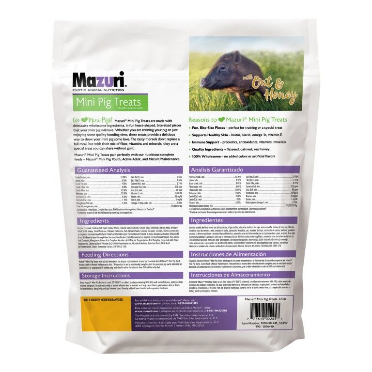 Mazuri Mini Pig Treats Oats & Honey, 6-Lb