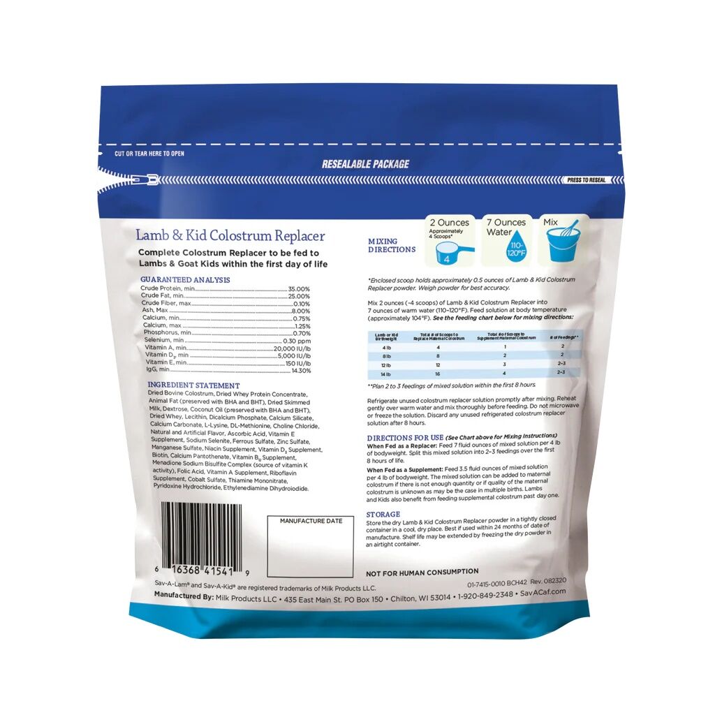 Sav-A-Caf Lamb and Kid Colostrum Replacer, 10-Oz