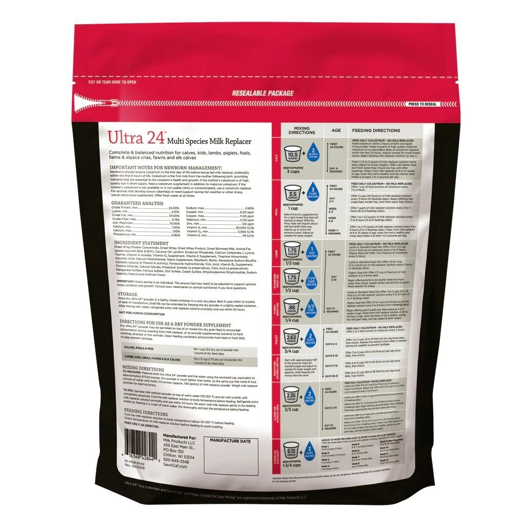 Sav-A-Calf Ultra 24 Multi-Species Milk Replacer, 8-Lb