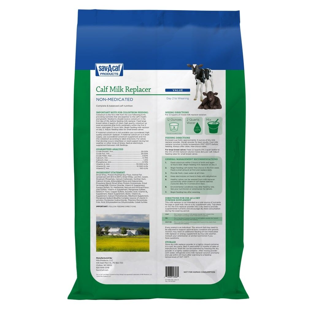 Sav-A-Caf Value Calf Milk Replacer Non-Medicated, 25-Lb
