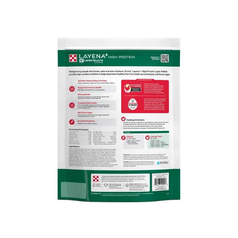 Purina Layena + High Protein 19% Layer Feed, 10-Lb