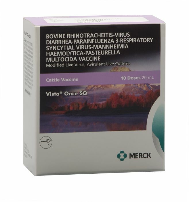 Merck Vista Once SQ Cattle 5 Way Viral + Pasteurella Vaccine- 20 ml