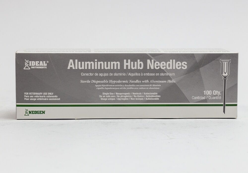 Neogen Ideal Aluminum Hub Needle, 16G x 3/4-In, 100-Pk