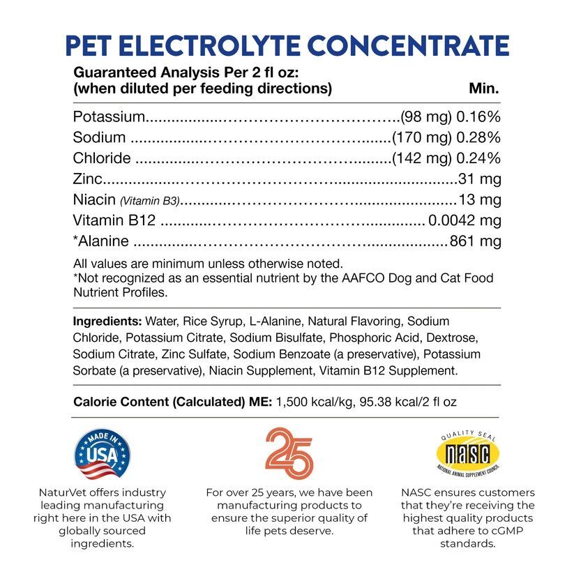 NaturVet Pet Electrolyte Concentrate, 16-Oz