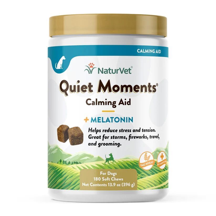 NaturVet Quiet Moments Dog Calming Aid Soft Chews, 180-Ct