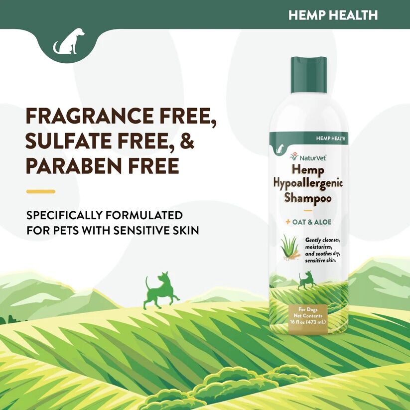 NaturVet Hemp Hypoallergenic Shampoo, 16-Oz